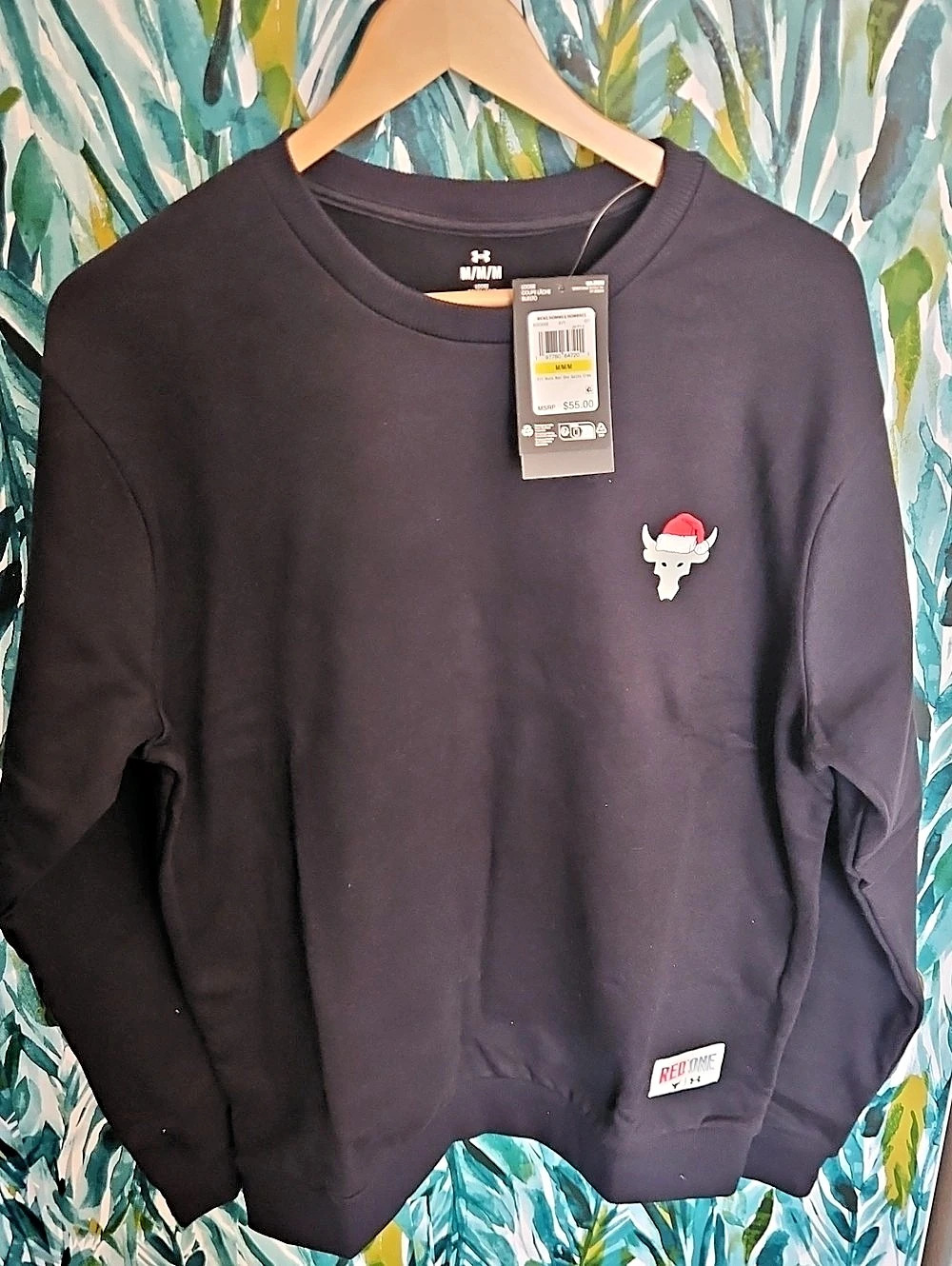 Under Armour Project Rock One Big Sleighin' Gains Crew Crewneck Black Size M